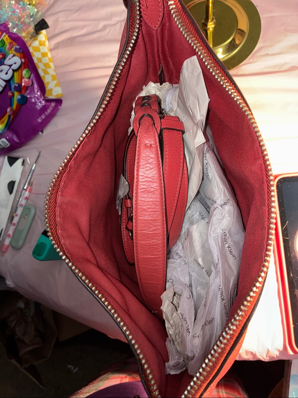 Coach Coach Abby Duffle in a salmon pink color pebbled leather bag! - Picture 8 of 13